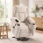 Sillón Relax Reclinable Eléctrico Levanta Personas con 8 Puntos Masaje y Calor Lumbar Puerto USB Mando Reposapiés Crema