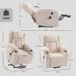Sillón Relax Reclinable Eléctrico Levanta Personas con 8 Puntos Masaje y Calor Lumbar Puerto USB Mando Reposapiés Crema Sillón Relax Reclinable Eléctrico Levanta Personas con 8 Puntos Masaje y Calor Lumbar Puerto USB Mando Reposapiés Crema