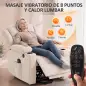 Sillón Relax Reclinable Eléctrico Levanta Personas con 8 Puntos Masaje y Calor Lumbar Puerto USB Mando Reposapiés Crema Sillón Relax Reclinable Eléctrico Levanta Personas con 8 Puntos Masaje y Calor Lumbar Puerto USB Mando Reposapiés Crema