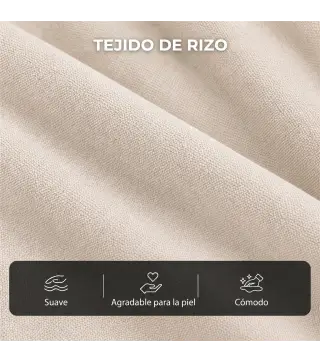 Sillón Relax Reclinable Eléctrico Levanta Personas con 8 Puntos Masaje y Calor Lumbar Puerto USB Mando Reposapiés Crema
