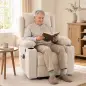 Sillón Relax Reclinable Eléctrico Levanta Personas con 8 Puntos Masaje y Calor Lumbar Puerto USB Mando Reposapiés Crema Sillón Relax Reclinable Eléctrico Levanta Personas con 8 Puntos Masaje y Calor Lumbar Puerto USB Mando Reposapiés Crema