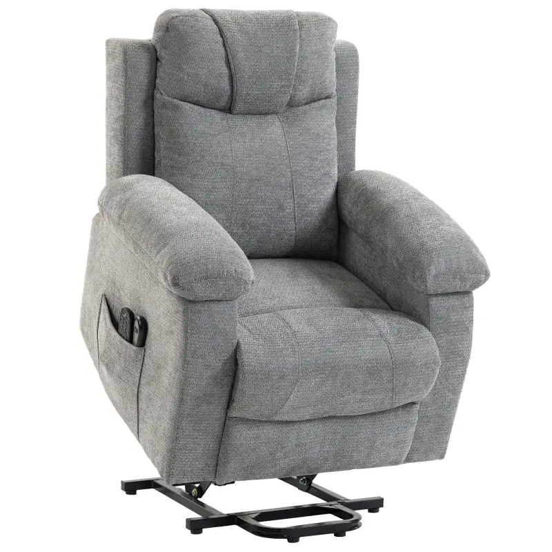 Sillón Relax Reclinable Eléctrico Levanta Personas con 8 Puntos Masaje y Calor Lumbar Puerto USB Mando Reposapiés Gris Sillón Relax Reclinable Eléctrico Levanta Personas con 8 Puntos Masaje y Calor Lumbar Puerto USB Mando Reposapiés Gris