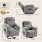 Sillón Relax Reclinable Eléctrico Levanta Personas con 8 Puntos Masaje y Calor Lumbar Puerto USB Mando Reposapiés Gris Sillón Relax Reclinable Eléctrico Levanta Personas con 8 Puntos Masaje y Calor Lumbar Puerto USB Mando Reposapiés Gris