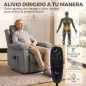 Sillón Relax Reclinable Eléctrico Levanta Personas con 8 Puntos Masaje y Calor Lumbar Puerto USB Mando Reposapiés Gris Sillón Relax Reclinable Eléctrico Levanta Personas con 8 Puntos Masaje y Calor Lumbar Puerto USB Mando Reposapiés Gris