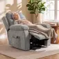 Sillón Relax Reclinable Eléctrico Levanta Personas con 8 Puntos Masaje y Calor Lumbar Puerto USB Mando Reposapiés Gris Sillón Relax Reclinable Eléctrico Levanta Personas con 8 Puntos Masaje y Calor Lumbar Puerto USB Mando Reposapiés Gris