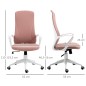 Silla de Oficina Giratoria Altura Ajustable con Reposabrazos Función de Basculante Respaldo Alto 62x56x110-119,5cm Rosa