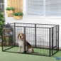 Parque para Perros de 6 Paneles Ajustable Valla Metálica para Mascotas con Marco de Acero 82,5-150x79x81 cm Negro Parque para Perros de 6 Paneles Ajustable Valla Metálica para Mascotas con Marco de Acero 82,5-150x79x81 cm Negro