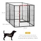 Parque para Perros de 6 Paneles Ajustable Valla Metálica para Mascotas con Marco de Acero 82,5-150x79x81 cm Negro Parque para Perros de 6 Paneles Ajustable Valla Metálica para Mascotas con Marco de Acero 82,5-150x79x81 cm Negro