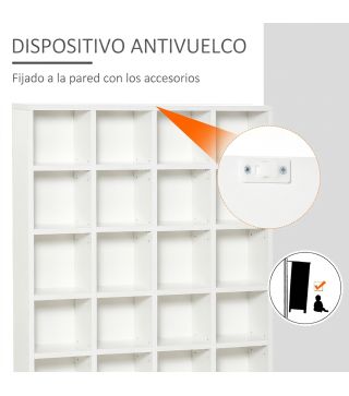 Estantería para 456 CDs y 336 DVDs con 24 Compartimentos Estantes Ajustables para Salón Oficina 89x20x130,5 cm Blanco