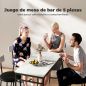 Juego de Mesa Alta de Bar y 4 Taburetes Asientos Tapizados en PU con Respaldo y Reposapiés Gris Claro Juego de Mesa Alta de Bar y 4 Taburetes Asientos Tapizados en PU con Respaldo y Reposapiés Gris Claro