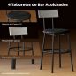 Juego de Mesa Alta de Bar y 4 Taburetes Asientos Tapizados en PU con Respaldo y Reposapiés Gris Claro Juego de Mesa Alta de Bar y 4 Taburetes Asientos Tapizados en PU con Respaldo y Reposapiés Gris Claro