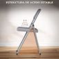 Juego de 4 Sillas Plegables Tapizadas en Terciopelo Estructura de Acero con Respaldo para Espacios Pequeños Gris Claro Juego de 4 Sillas Plegables Tapizadas en Terciopelo Estructura de Acero con Respaldo para Espacios Pequeños Gris Claro
