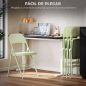 Juego de 4 Sillas Plegables Tapizadas en Terciopelo Estructura de Acero con Respaldo para Espacios Pequeños Verde