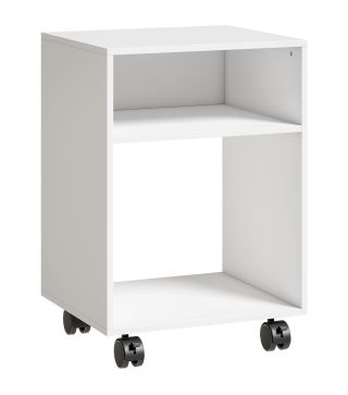 Mueble para Impresora con Ruedas 2 Estantes Abiertos para Documentos Tamaño A4 para Oficina en Casa Blanco