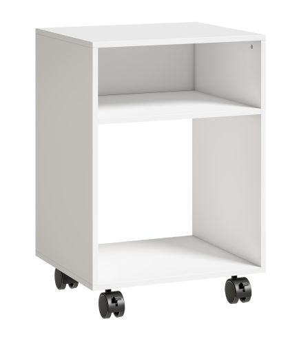 Mueble para Impresora con Ruedas 2 Estantes Abiertos para Documentos Tamaño A4 para Oficina en Casa Blanco