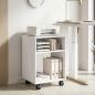 Mueble para Impresora con Ruedas 2 Estantes Abiertos para Documentos Tamaño A4 para Oficina en Casa Blanco Mueble para Impresora con Ruedas 2 Estantes Abiertos para Documentos Tamaño A4 para Oficina en Casa Blanco