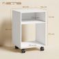 Mueble para Impresora con Ruedas 2 Estantes Abiertos para Documentos Tamaño A4 para Oficina en Casa Blanco Mueble para Impresora con Ruedas 2 Estantes Abiertos para Documentos Tamaño A4 para Oficina en Casa Blanco
