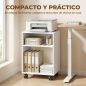 Mueble para Impresora con Ruedas 2 Estantes Abiertos para Documentos Tamaño A4 para Oficina en Casa Blanco Mueble para Impresora con Ruedas 2 Estantes Abiertos para Documentos Tamaño A4 para Oficina en Casa Blanco