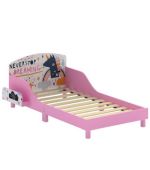 Cama Infantil con Almacenaje 70x140 cm Cama Montessori con Barandillas Tema de Superniña 3-8 Años Rosa