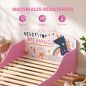 Cama Infantil con Almacenaje 70x140 cm Cama Montessori con Barandillas Tema de Superniña 3-8 Años Rosa
