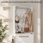 Perchero Zapatero con 3 Cajones Abatibles 9 Ganchos Estante Superior y Barra de Acero Inoxidable para Pasillo Blanco Perchero Zapatero con 3 Cajones Abatibles 9 Ganchos Estante Superior y Barra de Acero Inoxidable para Pasillo Blanco
