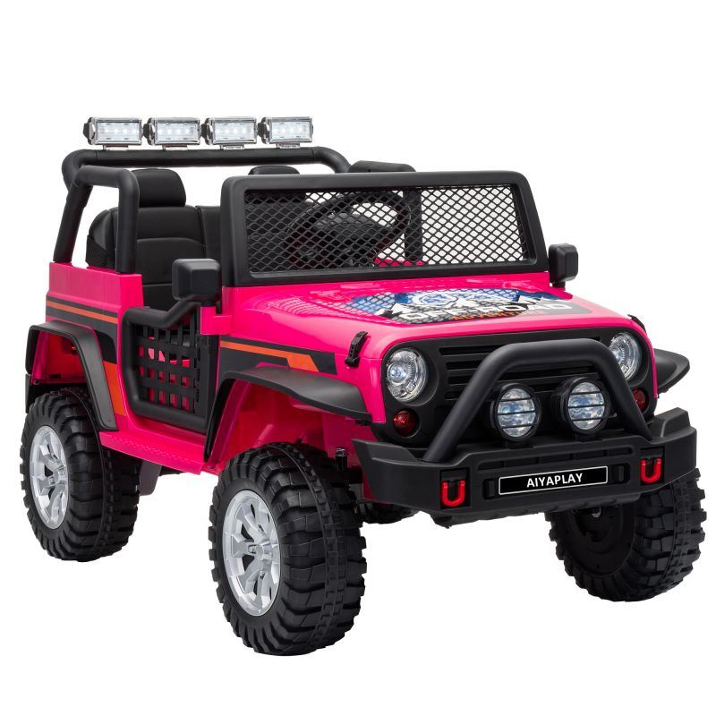 Coche Eléctrico para Niños 2 Plazas 12V Todoterreno Batería de Litio Control Remoto 2,4G 2 Motores Suspensión Rosa