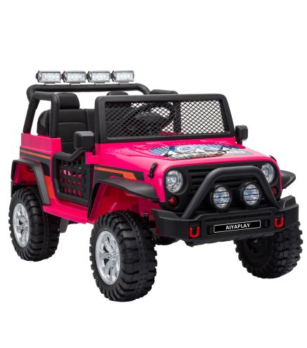 Coche Eléctrico para Niños 2 Plazas 12V Todoterreno Batería de Litio Control Remoto 2,4G 2 Motores Suspensión Rosa
