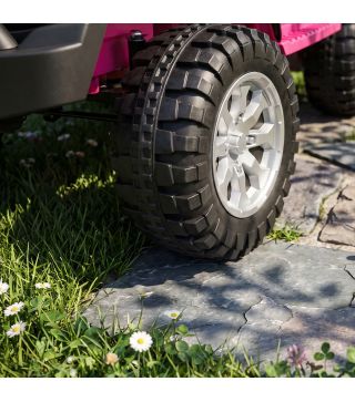 Coche Eléctrico para Niños 2 Plazas 12V Todoterreno Batería de Litio Control Remoto 2,4G 2 Motores Suspensión Rosa