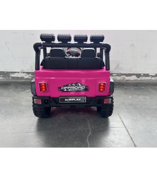 Coche Eléctrico para Niños 2 Plazas 12V Todoterreno Batería de Litio Control Remoto 2,4G 2 Motores Suspensión Rosa