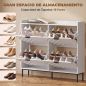 Zapatero Estrecho con 4 Cajones Abatibles y Divisores Ajustables para 8-16 Pares Blanco Zapatero Estrecho con 4 Cajones Abatibles y Divisores Ajustables para 8-16 Pares Blanco