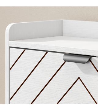 Zapatero Estrecho con 4 Cajones Abatibles y Divisores Ajustables para 8-16 Pares Blanco
