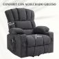 Sillón Relax Reclinable Eléctrico Levanta Personas con Masaje y Calor Lumbar Asiento con Muelles Puerto USB de Chenilla