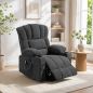 Sillón Relax Reclinable Eléctrico Levanta Personas con Masaje y Calor Lumbar Asiento con Muelles Puerto USB de Chenilla