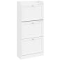 Zapatero Estrecho con 3 Cajones Abatibles Estantes Ajustables Armario Organizador para 12-15 Pares 60x24x130 cm Blanco