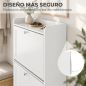 Zapatero Estrecho con 3 Cajones Abatibles Estantes Ajustables Armario Organizador para 12-15 Pares 60x24x130 cm Blanco