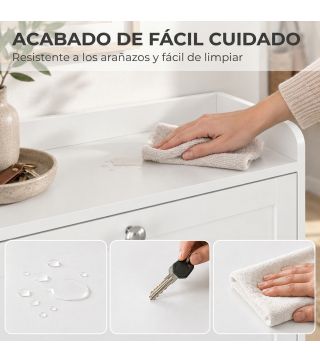 Zapatero Estrecho con 3 Cajones Abatibles Estantes Ajustables Armario Organizador para 12-15 Pares 60x24x130 cm Blanco