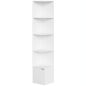 Estantería Esquinera de 5 Niveles con Estantes y Armario para Sala de Estar Dormitorio 29,5x29,5x158 cm Blanco Estantería Esquinera de 5 Niveles con Estantes y Armario para Sala de Estar Dormitorio 29,5x29,5x158 cm Blanco