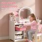 Tocador de Maquillaje Niña con Espejo con Luces LED Taburete 2 Estantes 3 Cajas de Almacenaje 3-8 Años Blanco y Rosa Tocador de Maquillaje Niña con Espejo con Luces LED Taburete 2 Estantes 3 Cajas de Almacenaje 3-8 Años Blanco y Rosa