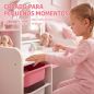 Tocador de Maquillaje Niña con Espejo con Luces LED Taburete 2 Estantes 3 Cajas de Almacenaje 3-8 Años Blanco y Rosa Tocador de Maquillaje Niña con Espejo con Luces LED Taburete 2 Estantes 3 Cajas de Almacenaje 3-8 Años Blanco y Rosa