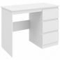 Mesa de Escritorio Mesa de Ordenador con 3 Cajones Veteado de Mármol para Oficina Estudio 100x50x75 cm Blanco Mesa de Escritorio Mesa de Ordenador con 3 Cajones Veteado de Mármol para Oficina Estudio 100x50x75 cm Blanco