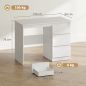 Mesa de Escritorio Mesa de Ordenador con 3 Cajones Veteado de Mármol para Oficina Estudio 100x50x75 cm Blanco Mesa de Escritorio Mesa de Ordenador con 3 Cajones Veteado de Mármol para Oficina Estudio 100x50x75 cm Blanco
