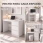 Mesa de Escritorio Mesa de Ordenador con 3 Cajones Veteado de Mármol para Oficina Estudio 100x50x75 cm Blanco Mesa de Escritorio Mesa de Ordenador con 3 Cajones Veteado de Mármol para Oficina Estudio 100x50x75 cm Blanco