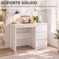 Mesa de Escritorio Mesa de Ordenador con 3 Cajones Veteado de Mármol para Oficina Estudio 100x50x75 cm Blanco Mesa de Escritorio Mesa de Ordenador con 3 Cajones Veteado de Mármol para Oficina Estudio 100x50x75 cm Blanco