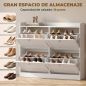 Zapatero Estrecho con 4 Cajones Abatibles Divisores Ajustables Puertas Shaker para 12-16 Pares 105x24x89,5 cm Blanco Zapatero Estrecho con 4 Cajones Abatibles Divisores Ajustables Puertas Shaker para 12-16 Pares 105x24x89,5 cm Blanco