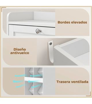 Zapatero Estrecho con 4 Cajones Abatibles Divisores Ajustables Puertas Shaker para 12-16 Pares 105x24x89,5 cm Blanco