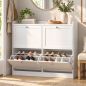 Zapatero Estrecho con 4 Cajones Abatibles Divisores Ajustables Puertas Shaker para 12-16 Pares 105x24x89,5 cm Blanco Zapatero Estrecho con 4 Cajones Abatibles Divisores Ajustables Puertas Shaker para 12-16 Pares 105x24x89,5 cm Blanco