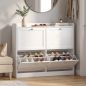 Zapatero Estrecho con 4 Cajones Abatibles Divisores Ajustables Puertas Shaker para 12-16 Pares 105x24x89,5 cm Blanco Zapatero Estrecho con 4 Cajones Abatibles Divisores Ajustables Puertas Shaker para 12-16 Pares 105x24x89,5 cm Blanco