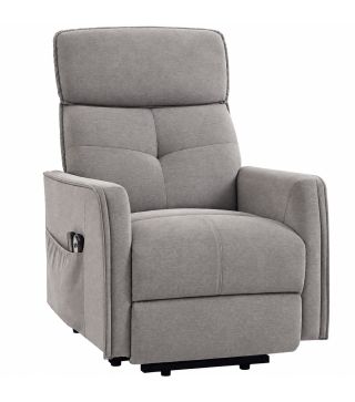 Sillón Relax Reclinable Eléctrico Levanta Personas con 2 Puntos Masaje Asiento con Muelles Reposapiés de Chenilla Gris
