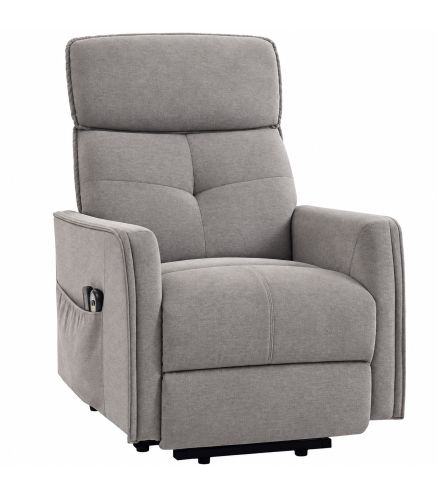 Sillón Relax Reclinable Eléctrico Levanta Personas con 2 Puntos Masaje Asiento con Muelles Reposapiés de Chenilla Gris