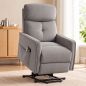 Sillón Relax Reclinable Eléctrico Levanta Personas con 2 Puntos Masaje Asiento con Muelles Reposapiés de Chenilla Gris Sillón Relax Reclinable Eléctrico Levanta Personas con 2 Puntos Masaje Asiento con Muelles Reposapiés de Chenilla Gris
